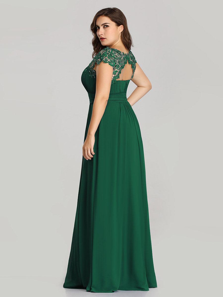 Robe mariage invitée élégante et flatteuse de grande taille #Couleur_Vert Fonce