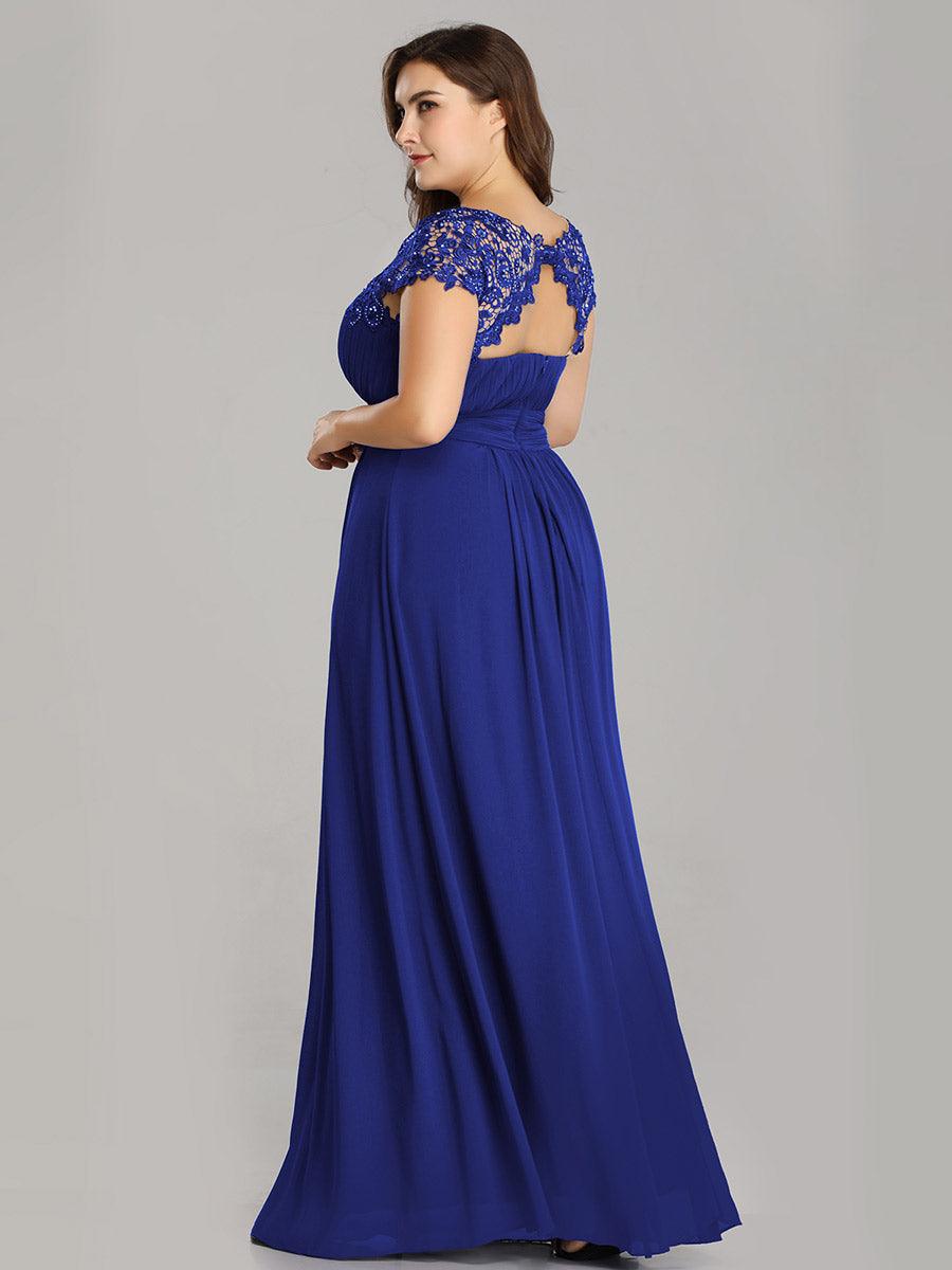 Robe mariage invitée en mousseline élégante et fluide #Couleur_Bleu Saphir