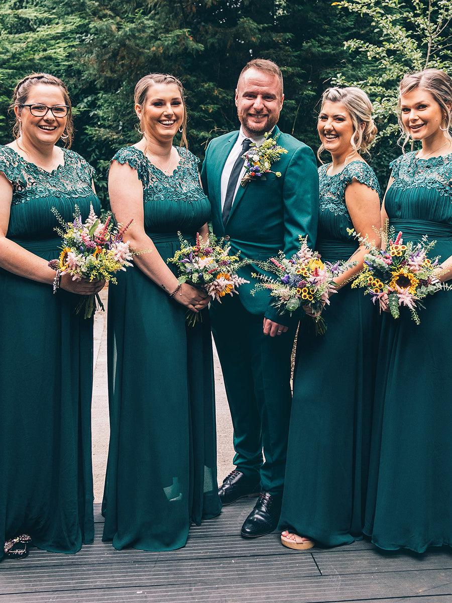 Robe mariage invitée en mousseline élégante et fluide #Couleur_Bleu Sarcelle