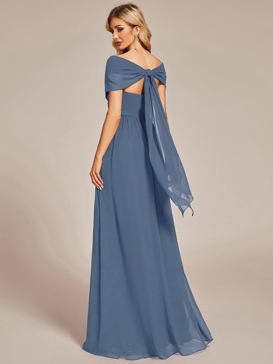 Robe demoiselle d'honneur multi-positions froncée en mousseline #Couleur_Bordeaux Robe demoiselle d'honneur multi-positions froncée en mousseline