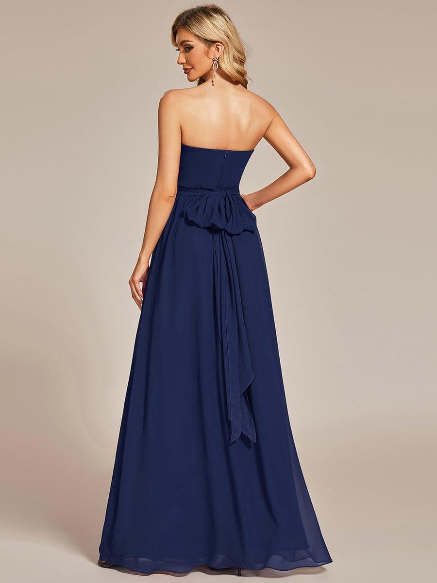 Robe demoiselle d'honneur multi-positions froncée en mousseline #Couleur_Bordeaux Robe demoiselle d'honneur multi-positions froncée en mousseline