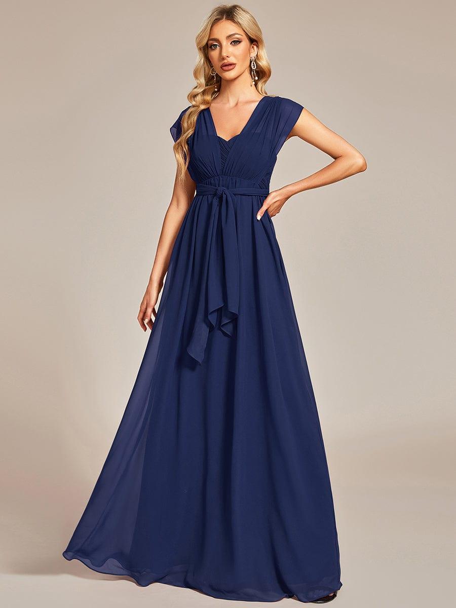 Robe demoiselle d'honneur multi-positions froncée en mousseline #Couleur_Bordeaux Robe demoiselle d'honneur multi-positions froncée en mousseline