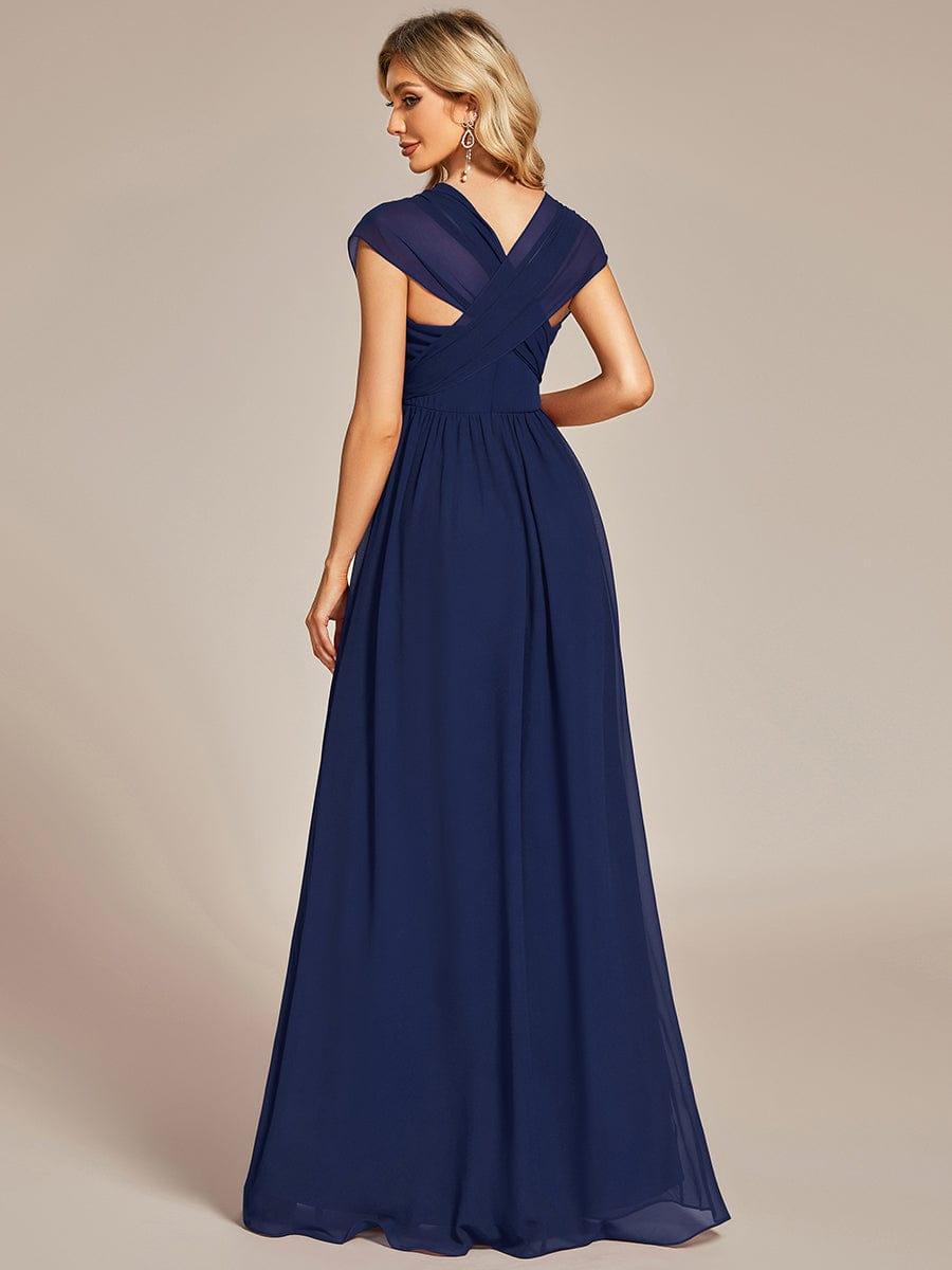 Robe demoiselle d'honneur multi-positions froncée en mousseline #Couleur_Bordeaux Robe demoiselle d'honneur multi-positions froncée en mousseline
