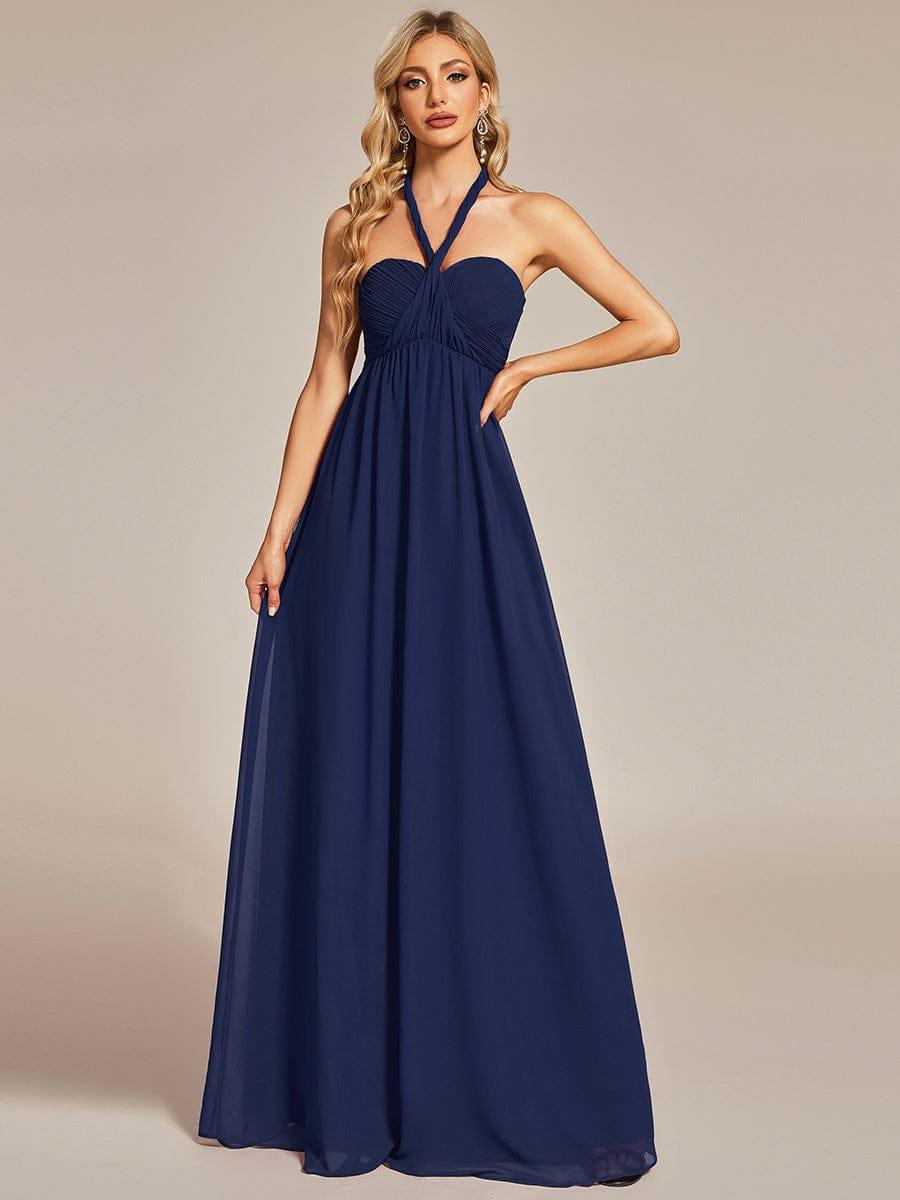 Robe demoiselle d'honneur multi-positions froncée en mousseline #Couleur_Bordeaux Robe demoiselle d'honneur multi-positions froncée en mousseline
