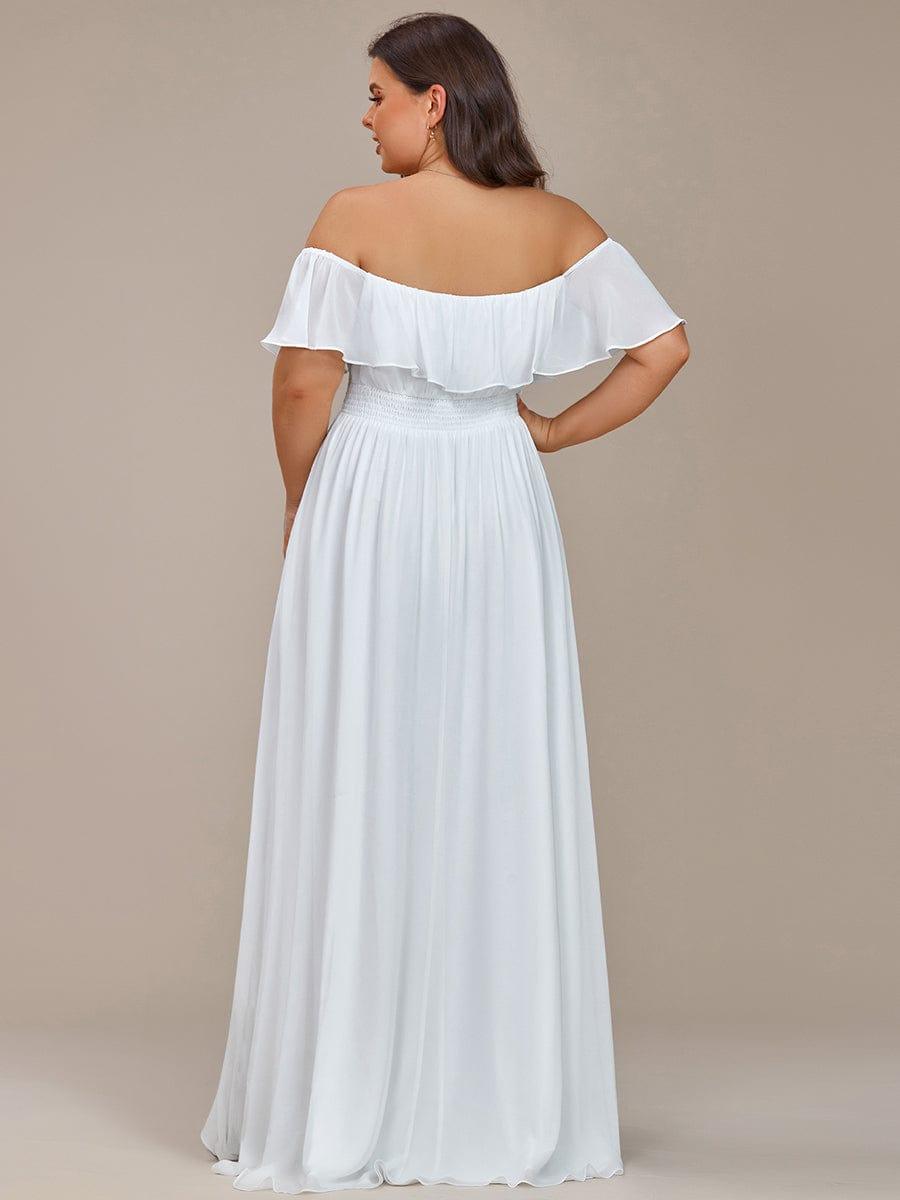 Robe demoiselle d'honneur fluide en mousseline épaules dénudées grande taille #couleur_Orchidee Robe demoiselle d'honneur fluide en mousseline épaules dénudées grande taille