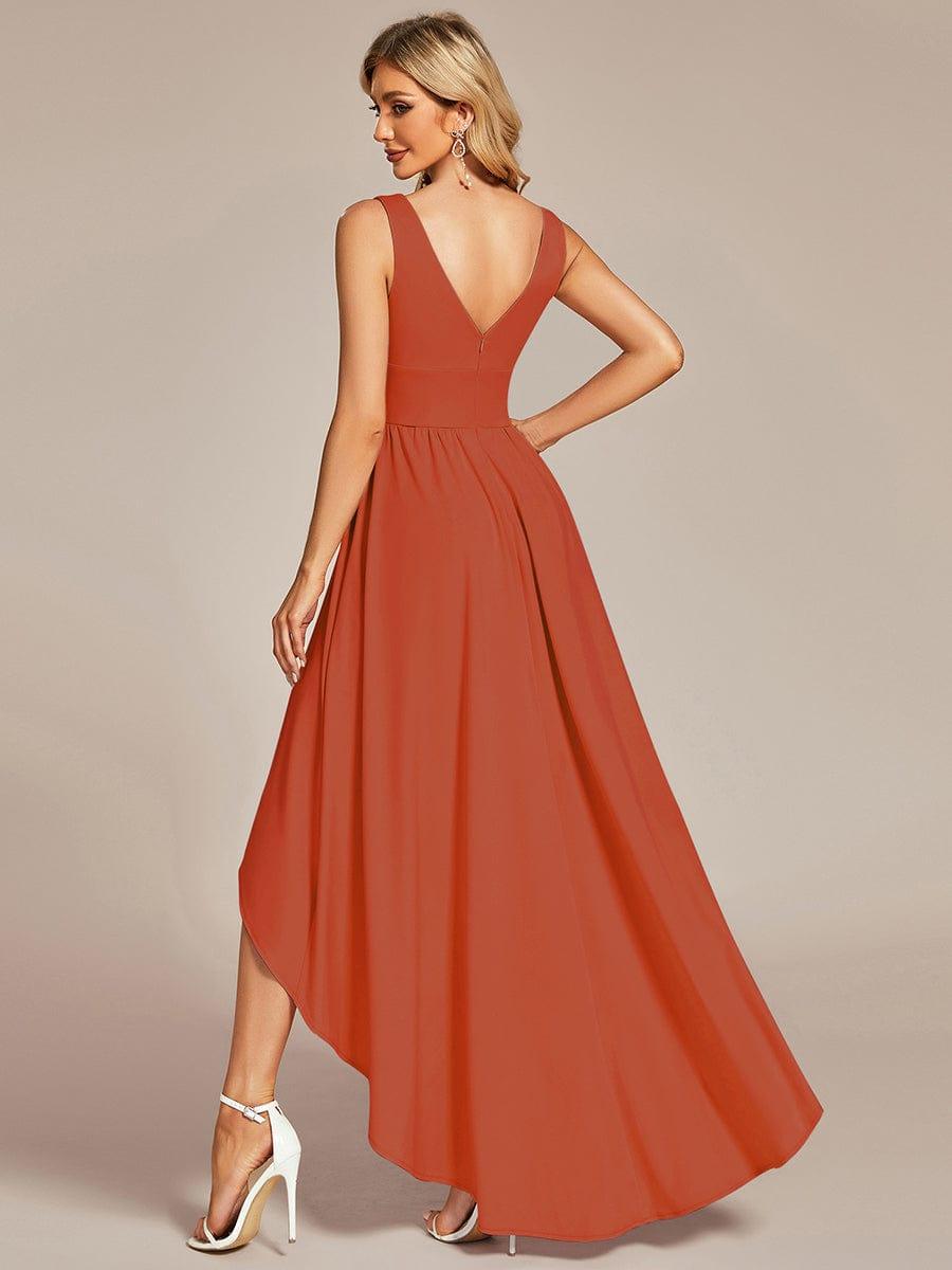 Robe Demoiselle d'honneur élégante Taille Empire Sans Manches #Couleur_Burnt Orange