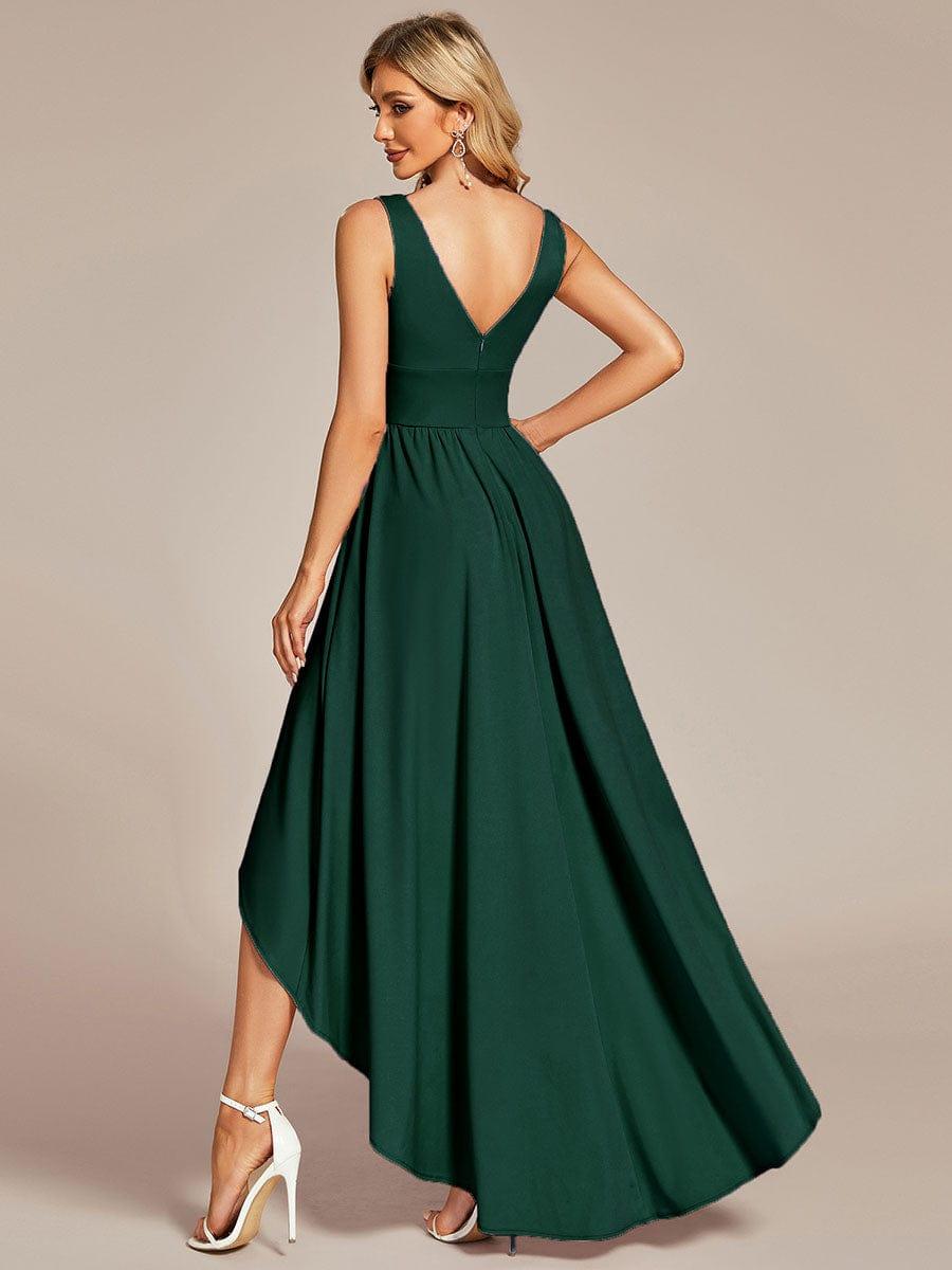 Robe Demoiselle d'honneur élégante Taille Empire Sans Manches #Couleur_Vert Fonce