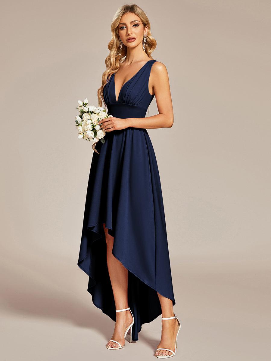 Robe Demoiselle d'honneur élégante Taille Empire Sans Manches #Couleur_Bleu Marine
