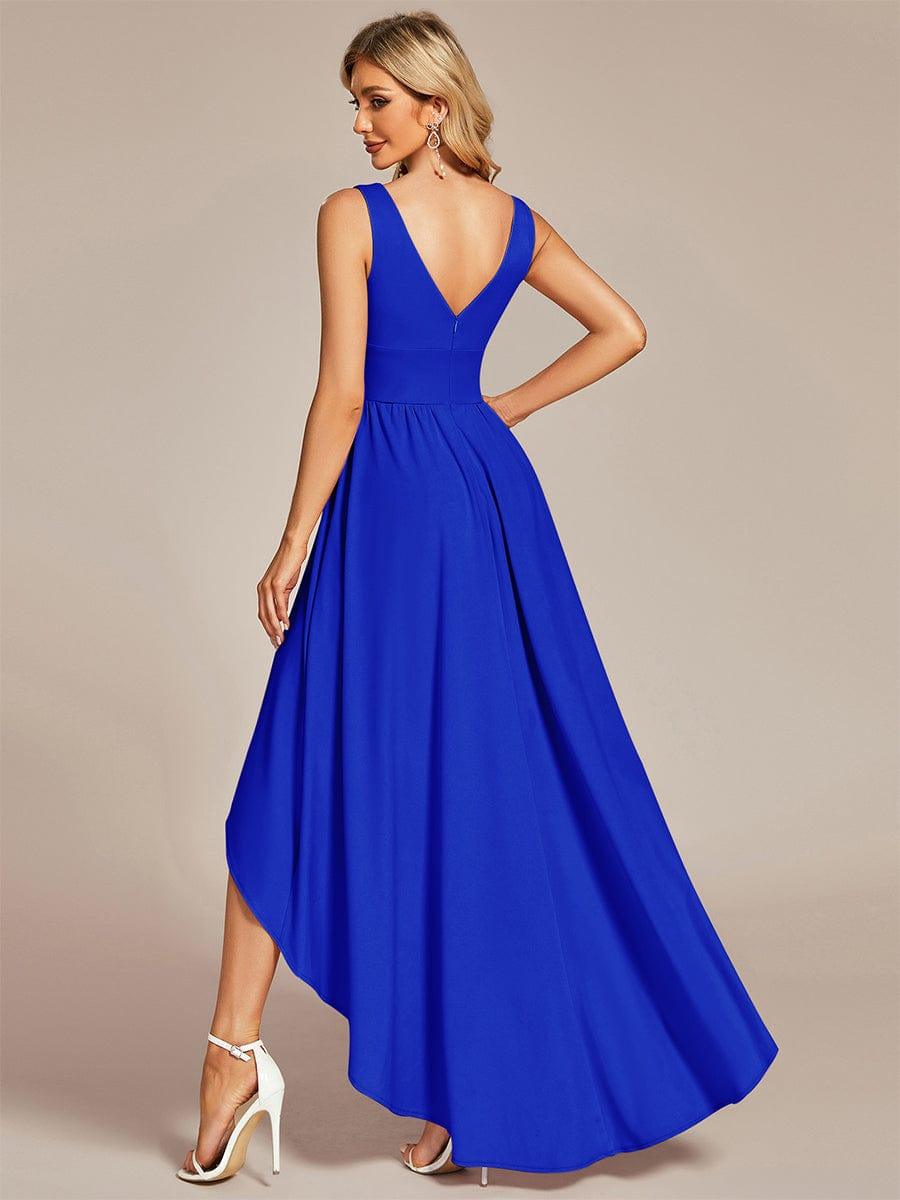 Robe mariage invitée élégante Taille Empire Sans Manches #Couleur_Bleu Saphir