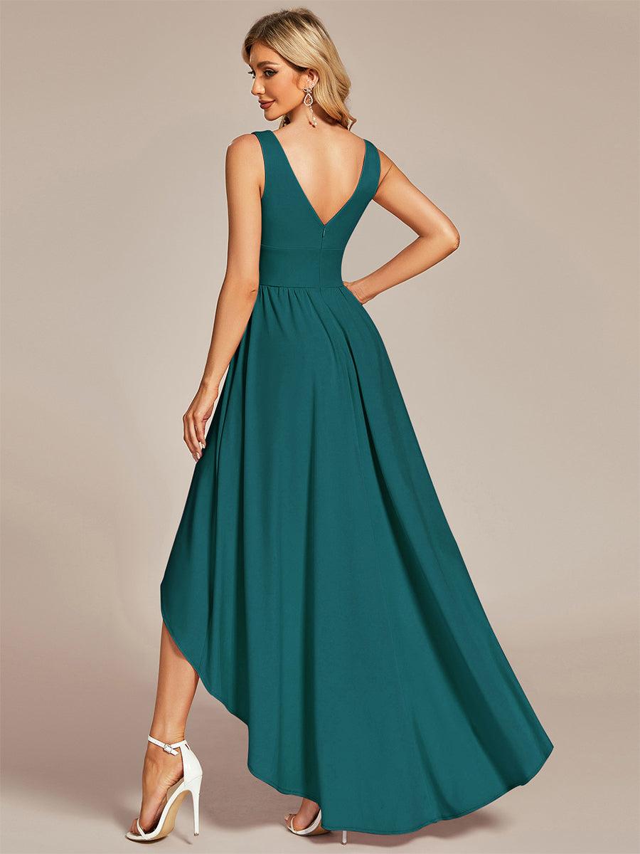 Robe mariage invitée élégante Taille Empire Sans Manches #Couleur_Bleu Sarcelle