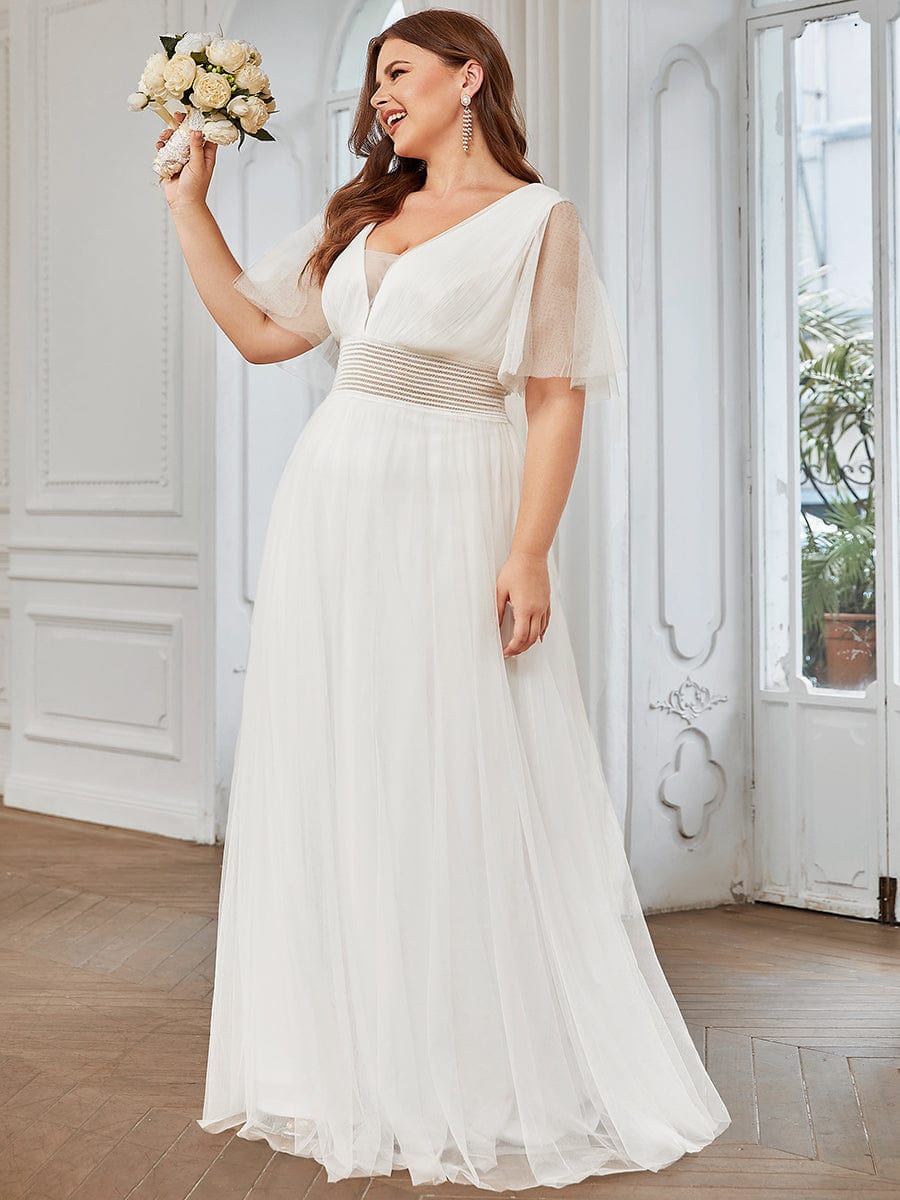 Taille personnalisée Robe emoiselle d'honneur en tulle plissée à manches courtes #Couleur_Bordeaux Taille personnalisée Robe emoiselle d'honneur en tulle plissée à manches courtes