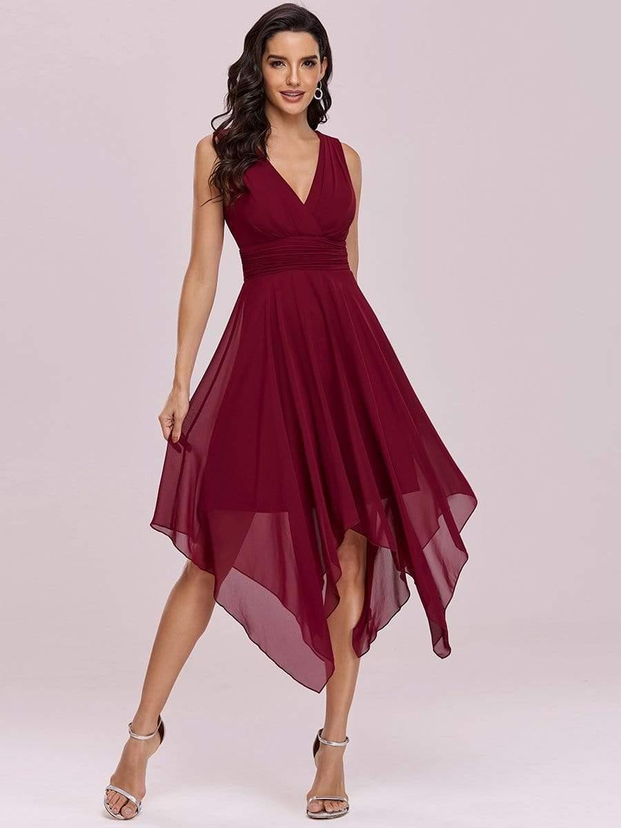 Taille Personnalisée Robe mariage invitée bohème en mousseline de soie col en V profond #Couleur_Menthe Verte Taille Personnalisée Robe mariage invitée bohème en mousseline de soie col en V profond