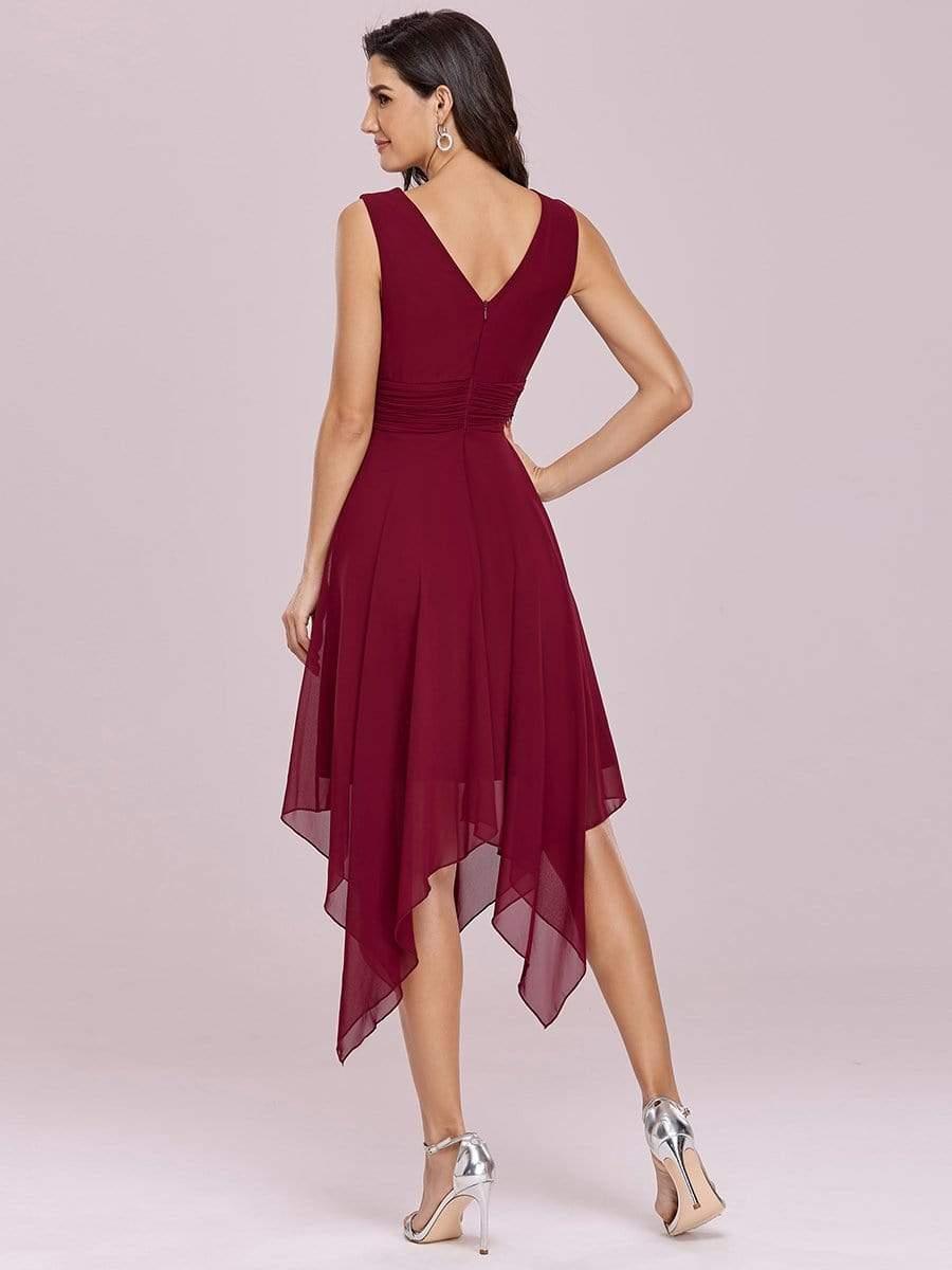 Taille Personnalisée Robe mariage invitée bohème en mousseline de soie col en V profond #Couleur_Menthe Verte Taille Personnalisée Robe mariage invitée bohème en mousseline de soie col en V profond