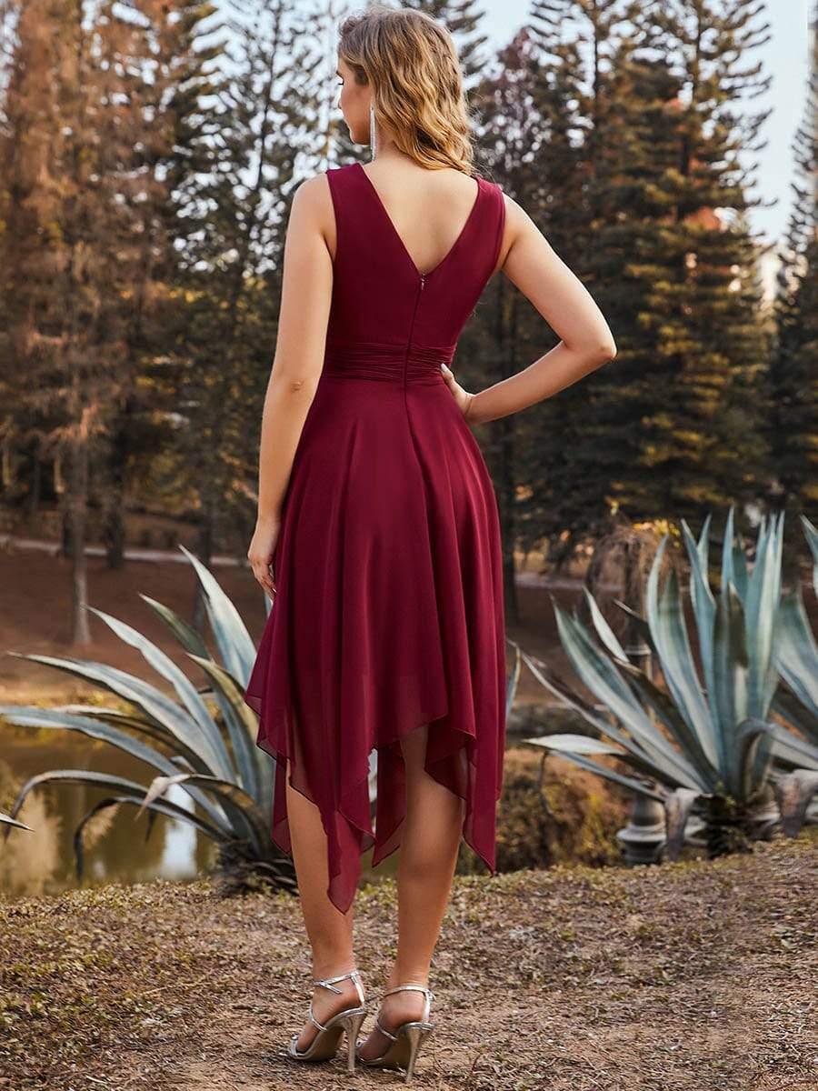 Taille Personnalisée Robe mariage invitée bohème en mousseline de soie col en V profond #Couleur_Menthe Verte Taille Personnalisée Robe mariage invitée bohème en mousseline de soie col en V profond