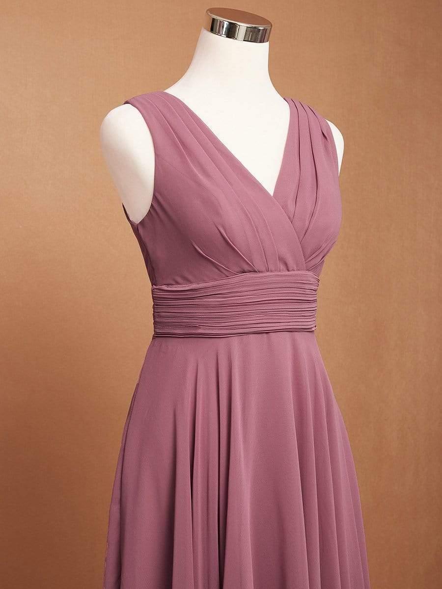 Taille Personnalisée Robe mariage invitée bohème en mousseline de soie col en V profond #Couleur_Menthe Verte Taille Personnalisée Robe mariage invitée bohème en mousseline de soie col en V profond