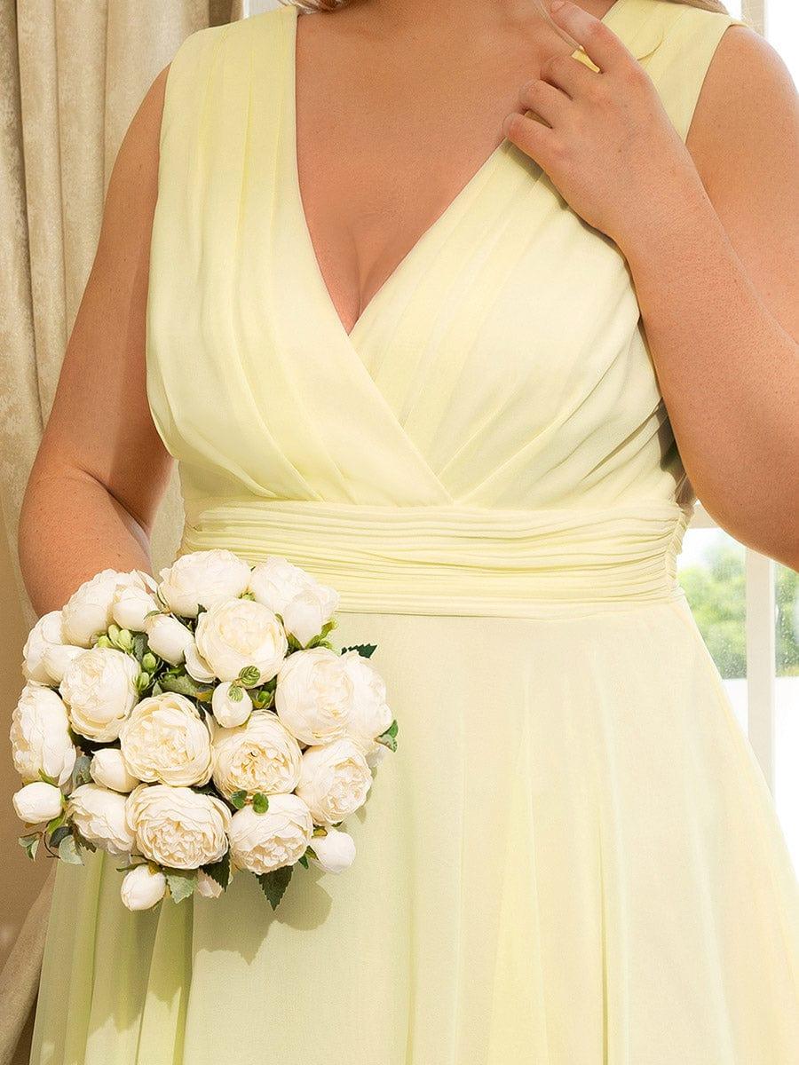 Taille Personnalisée Robe mariage invitée bohème en mousseline de soie col en V profond #Couleur_Menthe Verte Taille Personnalisée Robe mariage invitée bohème en mousseline de soie col en V profond
