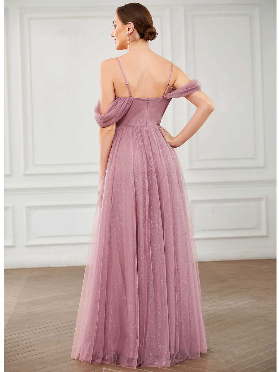 Taille Personnalisée Robe demoiselle d'honneur Tulle Bretelles fines #Couleur_Orchidee Taille Personnalisée Robe demoiselle d'honneur Tulle Bretelles fines