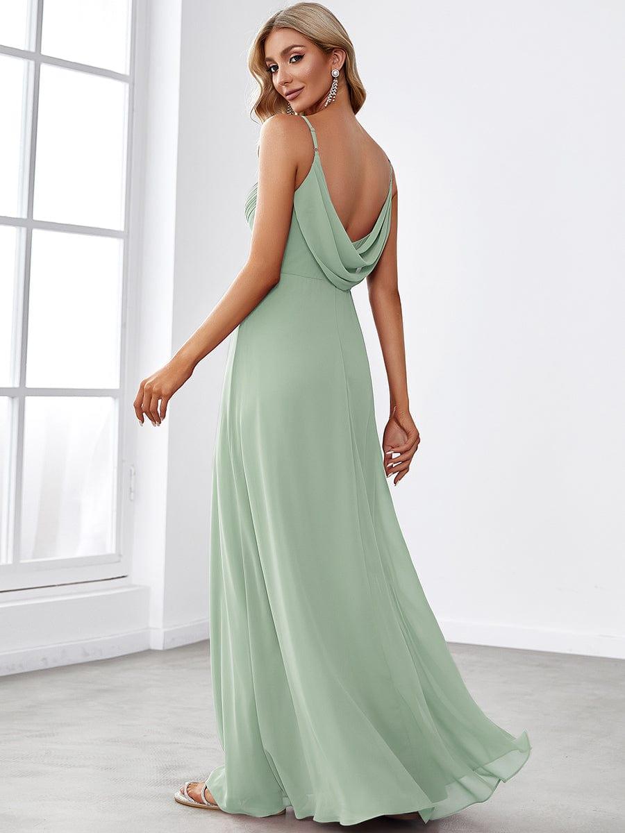 Taille personnalisée Robe demoiselle d'honneur drapée au dos décolleté en cœur #Couleur_Rose Taille personnalisée Robe demoiselle d'honneur drapée au dos décolleté en cœur