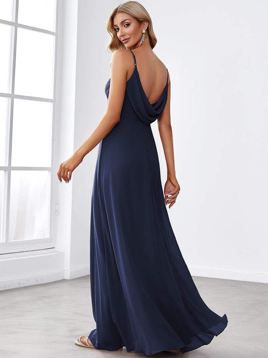 Taille personnalisée Robe demoiselle d'honneur drapée au dos décolleté en cœur #Couleur_Rose Taille personnalisée Robe demoiselle d'honneur drapée au dos décolleté en cœur