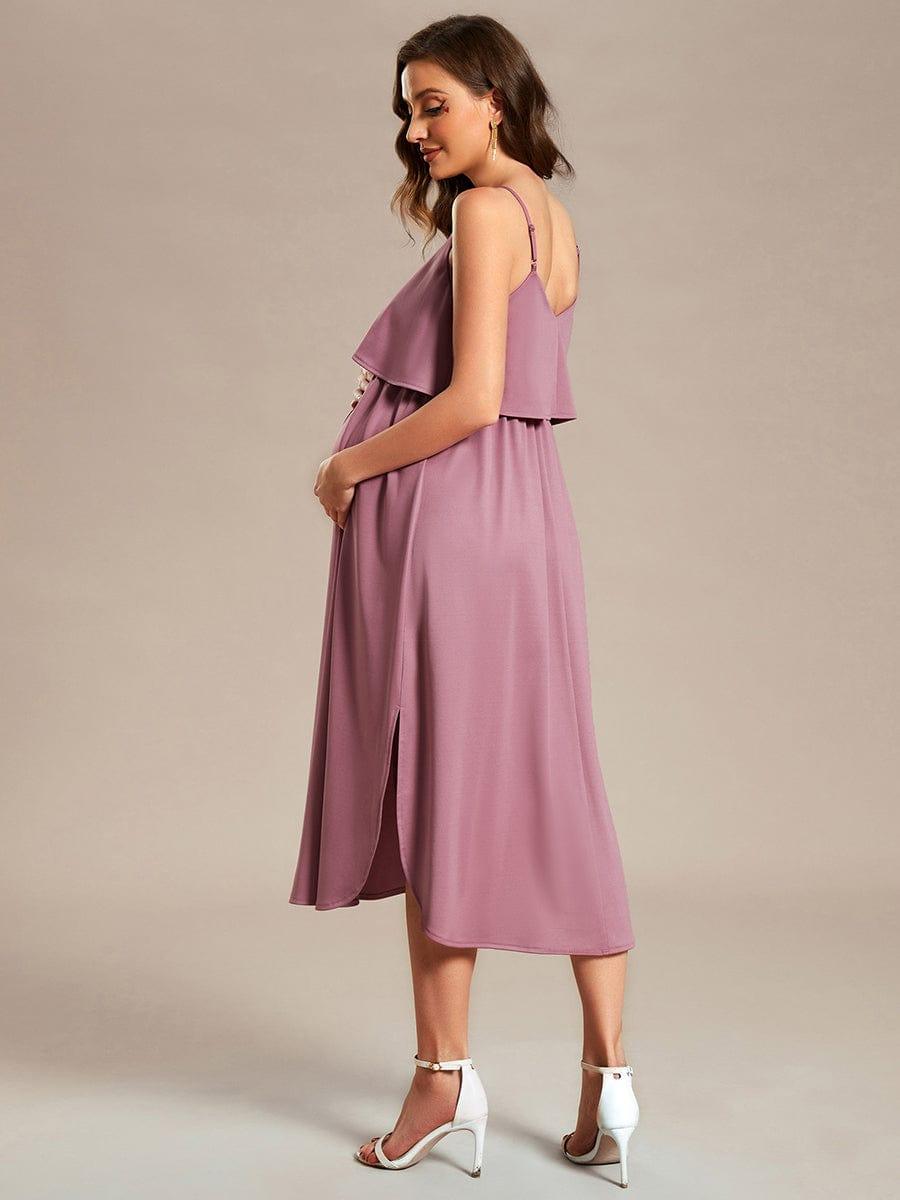 Robe de maternité trapèze aérée à bretelles fines réglables #Couleur_Orchidee Robe de maternité trapèze aérée à bretelles fines réglables