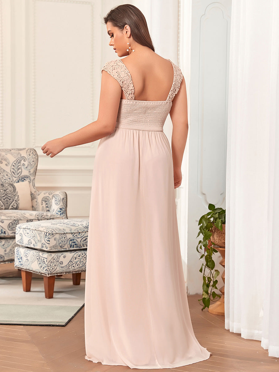 Taille personnalisée Robe de Demoiselle D'Honneur Trapèze Chiffon avec Corsage #Couleur_Blush Taille personnalisée Robe de Demoiselle D'Honneur Trapèze Chiffon avec Corsage