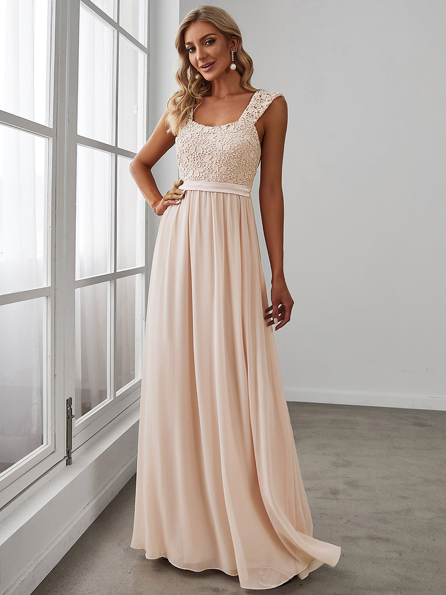 Taille personnalisée Robe de Demoiselle D'Honneur Trapèze Chiffon avec Corsage #Couleur_Blush Taille personnalisée Robe de Demoiselle D'Honneur Trapèze Chiffon avec Corsage