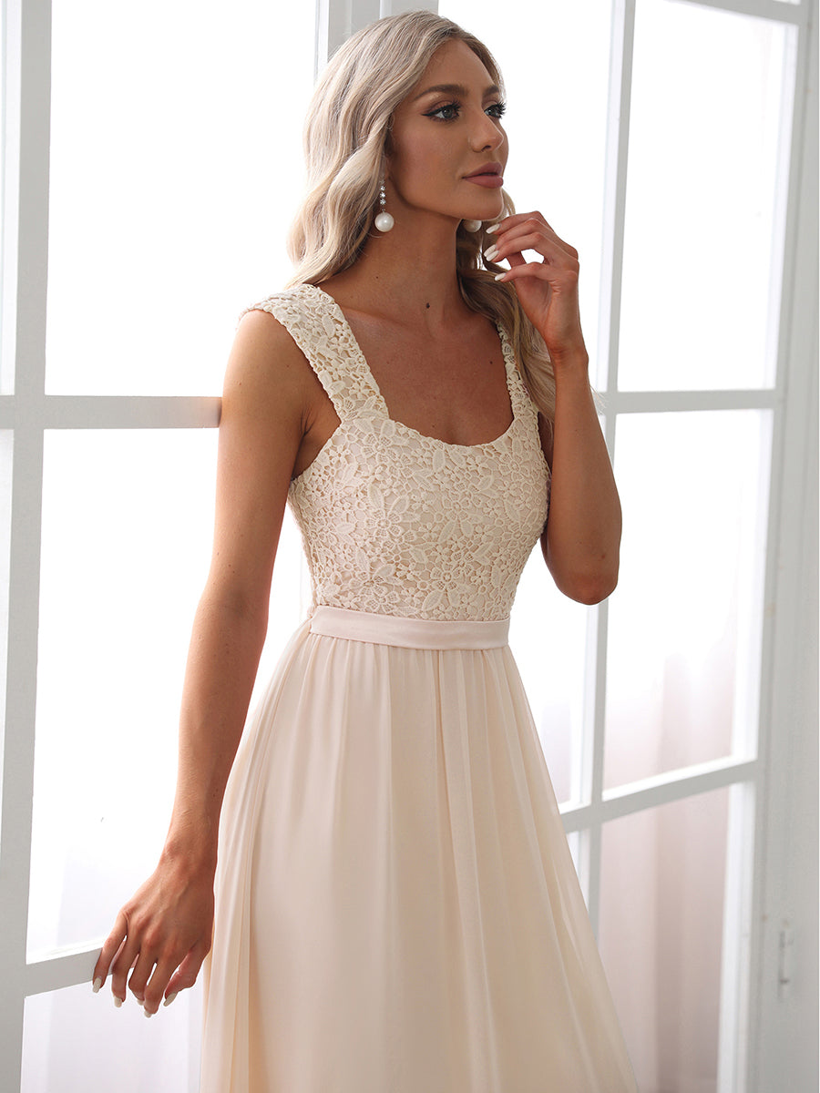 Taille personnalisée Robe de Demoiselle D'Honneur Trapèze Chiffon avec Corsage #Couleur_Blush Taille personnalisée Robe de Demoiselle D'Honneur Trapèze Chiffon avec Corsage