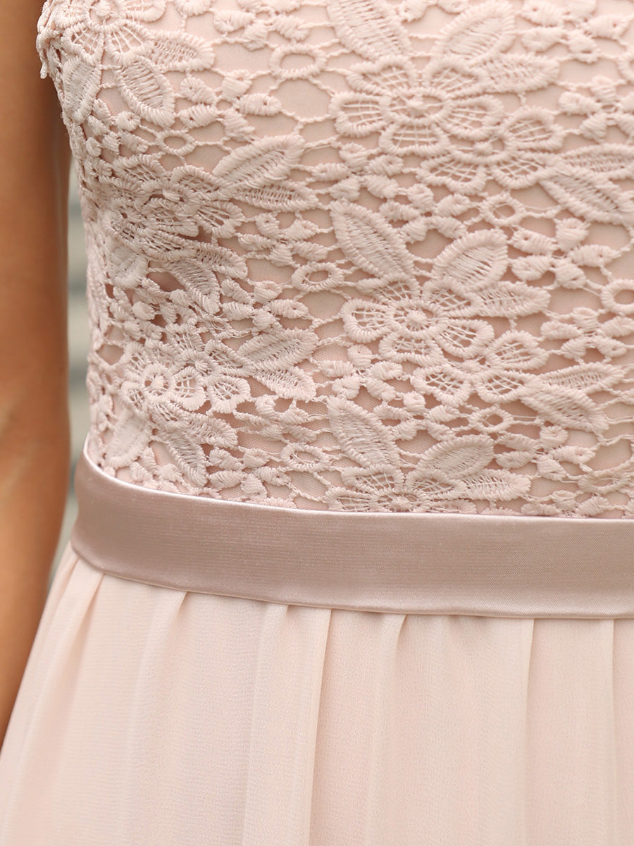 Taille personnalisée Robe de Demoiselle D'Honneur Trapèze Chiffon avec Corsage #Couleur_Blush Taille personnalisée Robe de Demoiselle D'Honneur Trapèze Chiffon avec Corsage
