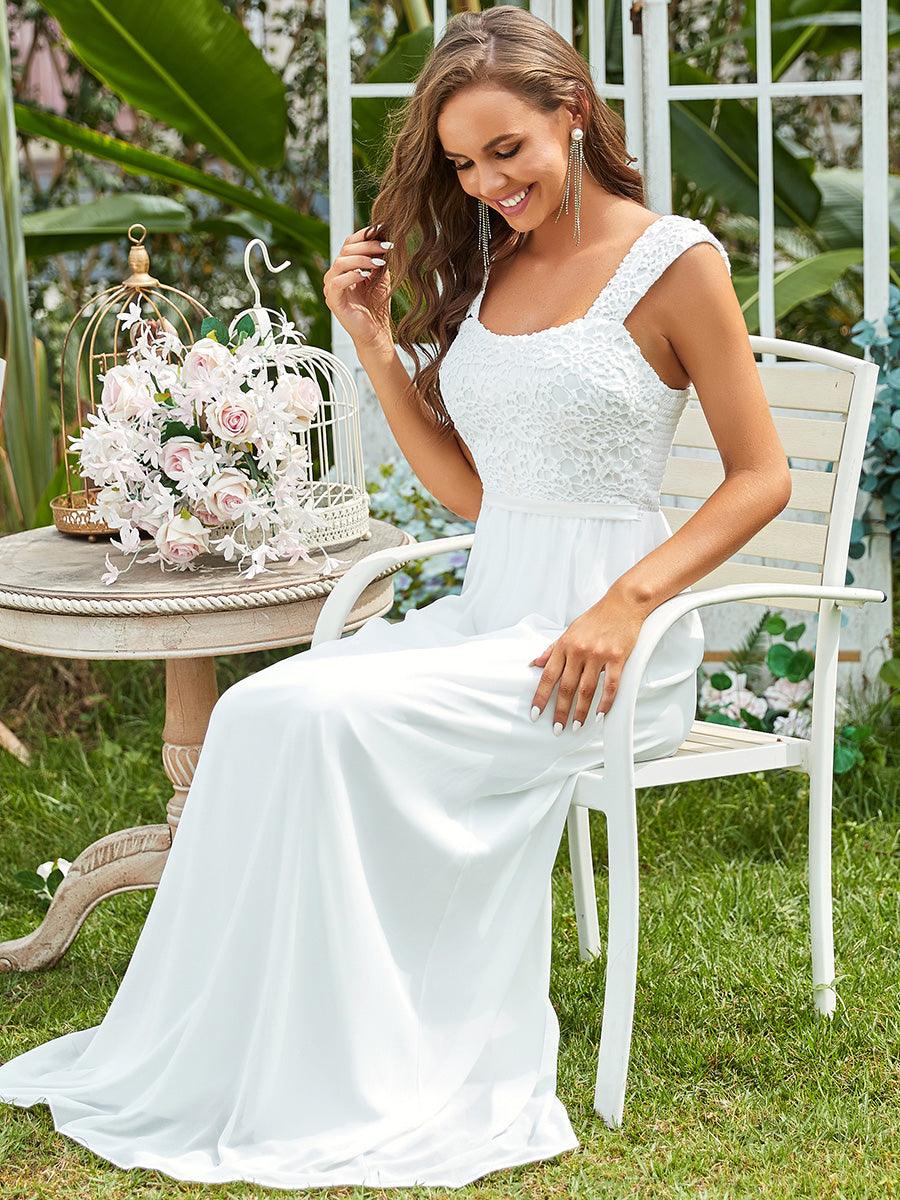 Robe de Demoiselle D'Honneur Trapèze Chiffon avec Corsage en Dentelle #Couleur_Blush Robe de Demoiselle D'Honneur Trapèze Chiffon avec Corsage en Dentelle