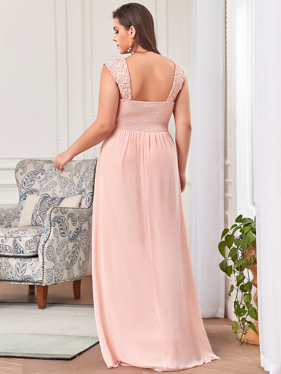 Taille personnalisée Robe de Demoiselle D'Honneur Trapèze Chiffon avec Corsage #Couleur_Blush Taille personnalisée Robe de Demoiselle D'Honneur Trapèze Chiffon avec Corsage