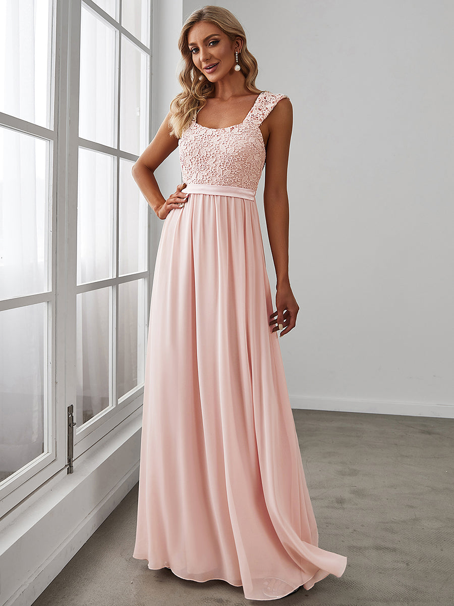 Taille personnalisée Robe de Demoiselle D'Honneur Trapèze Chiffon avec Corsage #Couleur_Blush Taille personnalisée Robe de Demoiselle D'Honneur Trapèze Chiffon avec Corsage