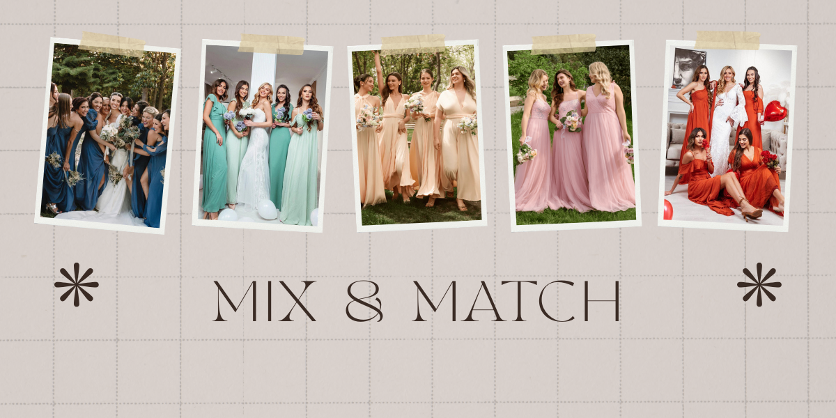 Comment créer un look « mix & match » pour un petit cortège de demoiselles d’honneur (sans doublons de couleur)