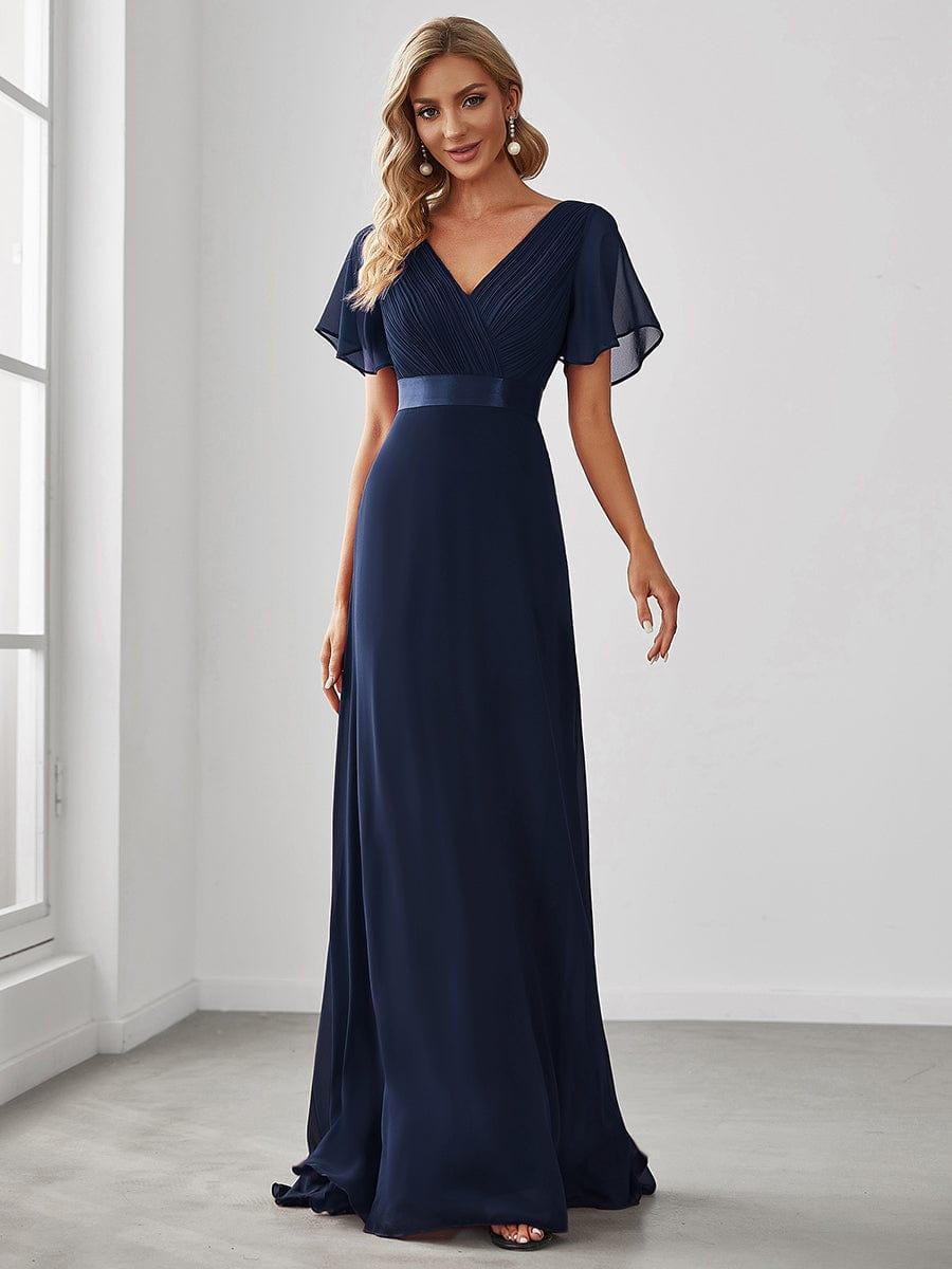 ever MONICA|Robe mariage invitée fluide élégante en mousseline à taille haute