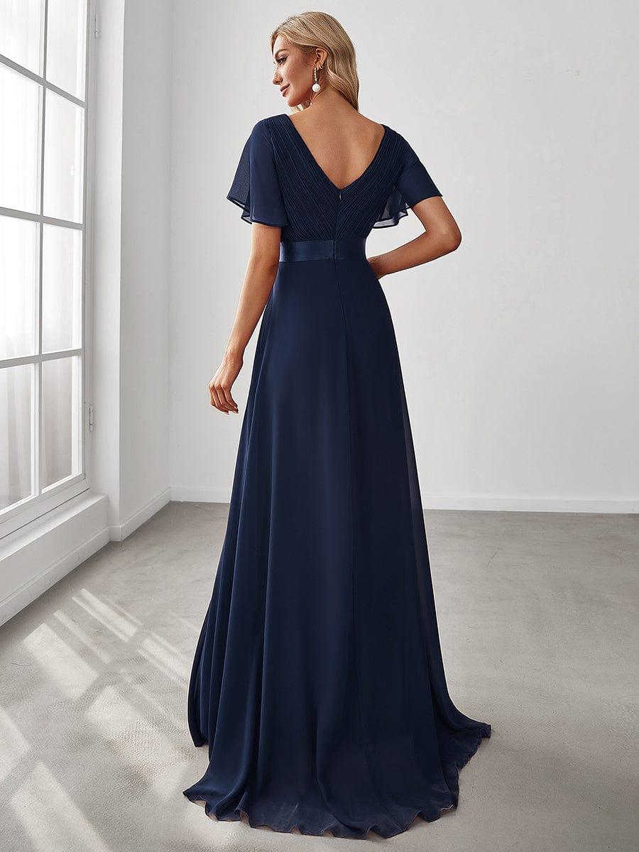 ever MONICA|Robe mariage invitée fluide élégante en mousseline à taille haute