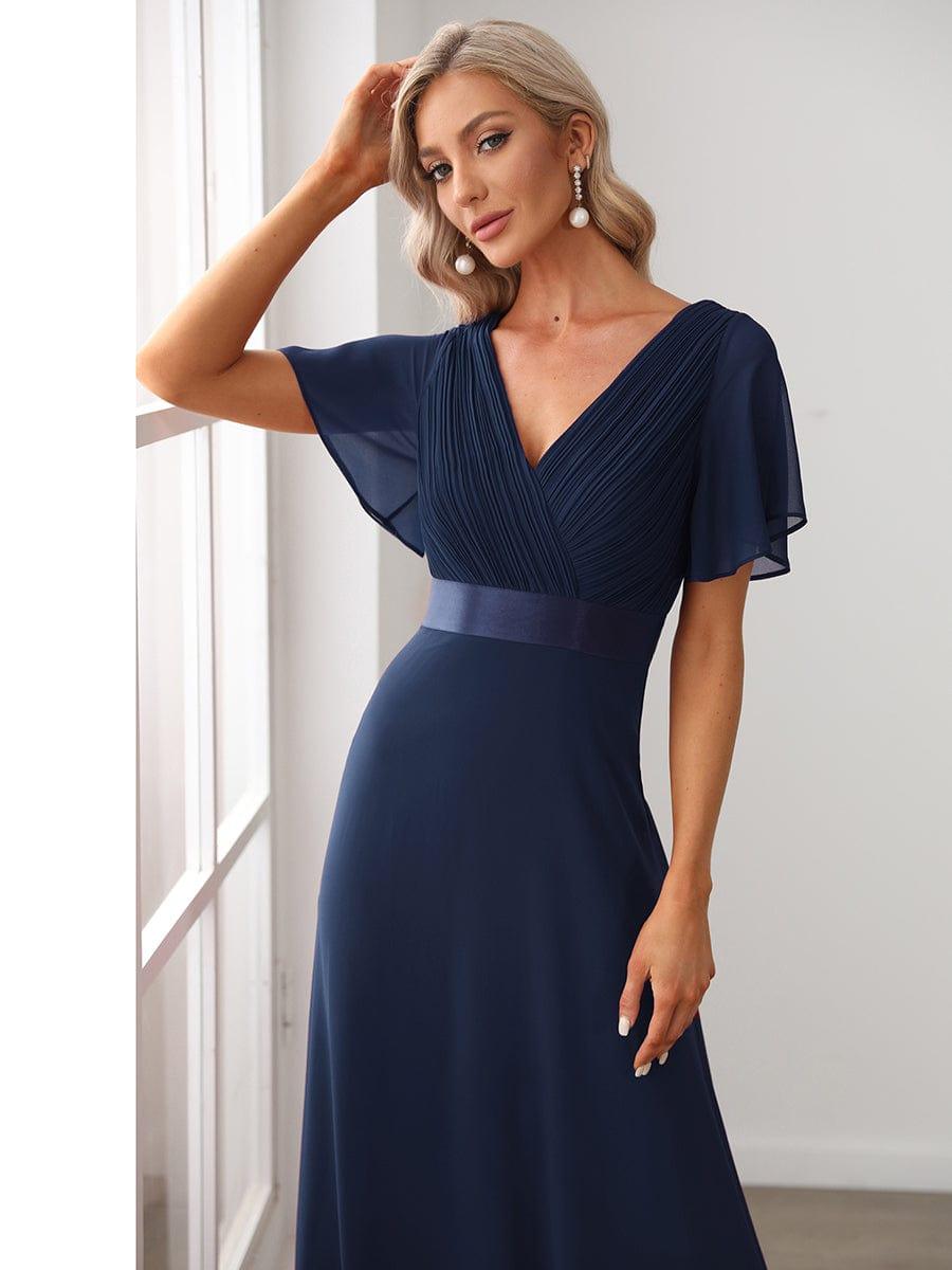 ever MONICA|Robe mariage invitée fluide élégante en mousseline à taille haute