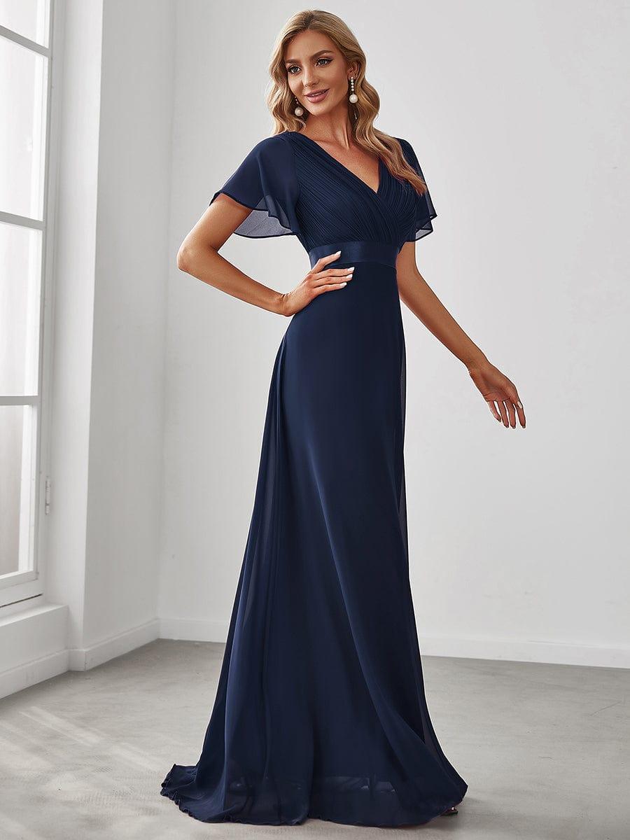 ever MONICA|Robe mariage invitée fluide élégante en mousseline à taille haute