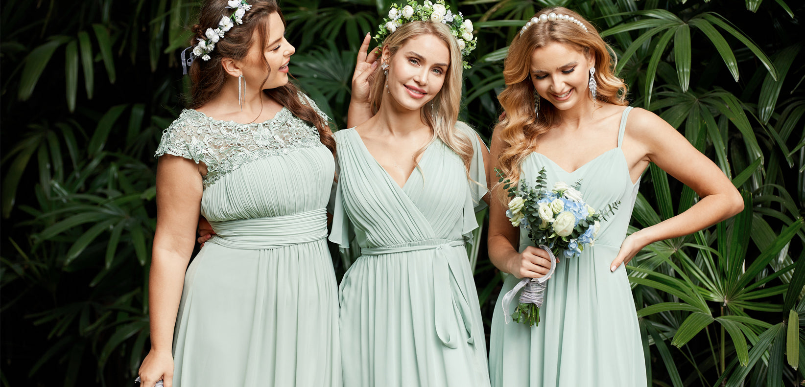 Robe Demoiselle D'honneur Vert Sauge