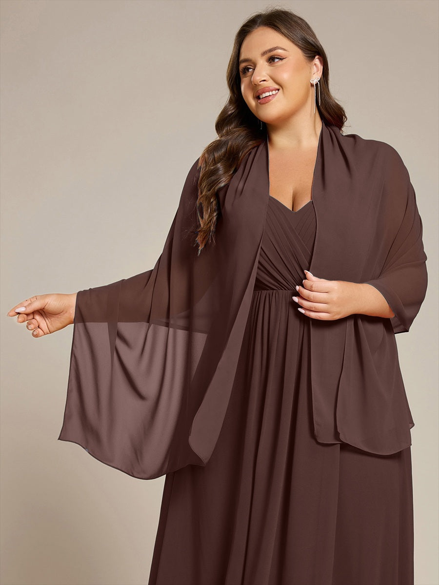 ever CHARLEE | Châle en mousseline élégant pour femme idéal pour une occasion spéciale #Couleur_Marron chocolat