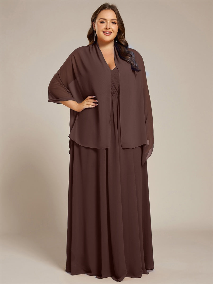 ever CHARLEE | Châle en mousseline élégant pour femme idéal pour une occasion spéciale #Couleur_Marron chocolat