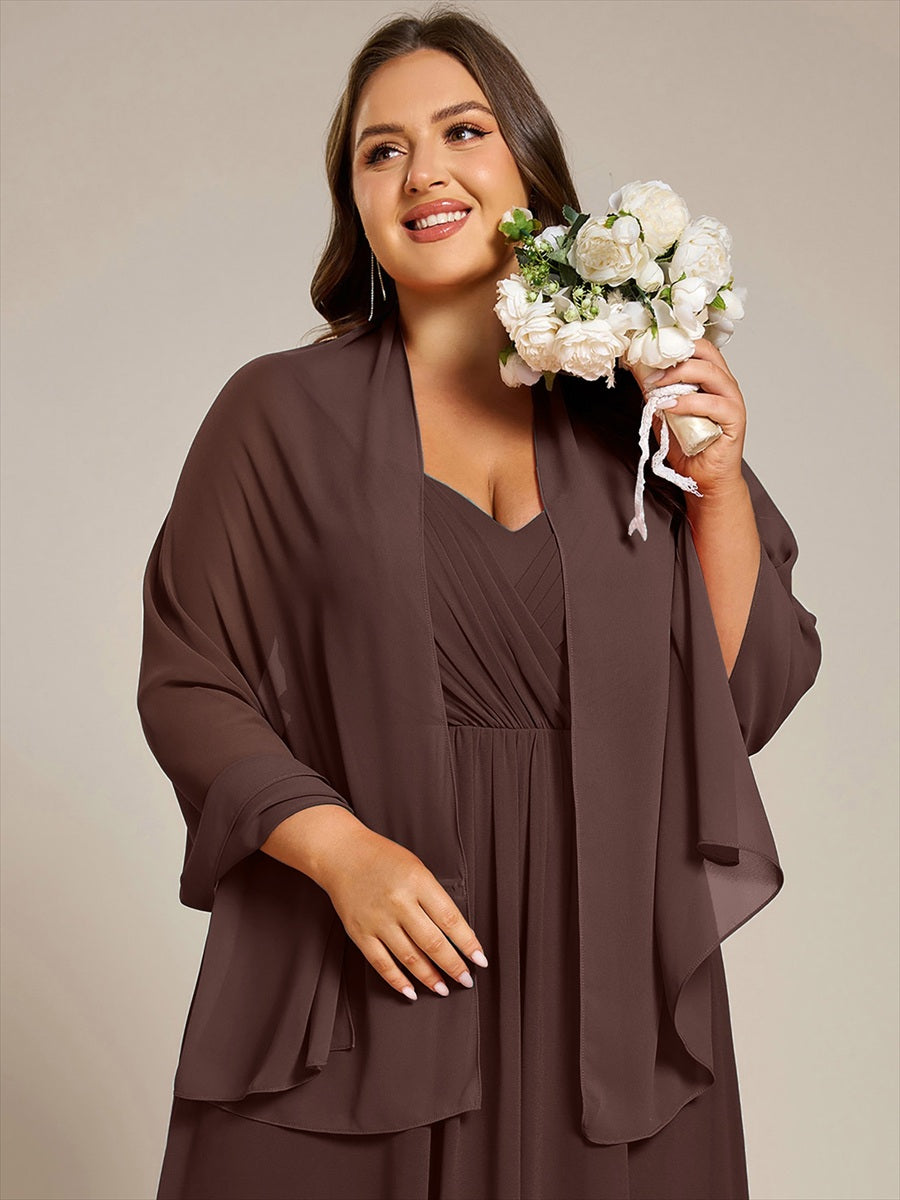 ever CHARLEE | Châle en mousseline élégant pour femme idéal pour une occasion spéciale #Couleur_Marron chocolat