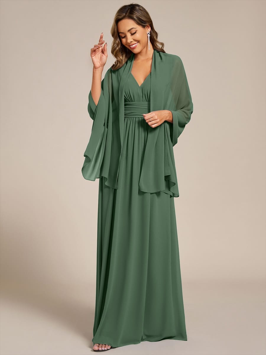 Châle en mousseline élégant pour femme pour une occasion spéciale #couleur_Eukalyptus Grün