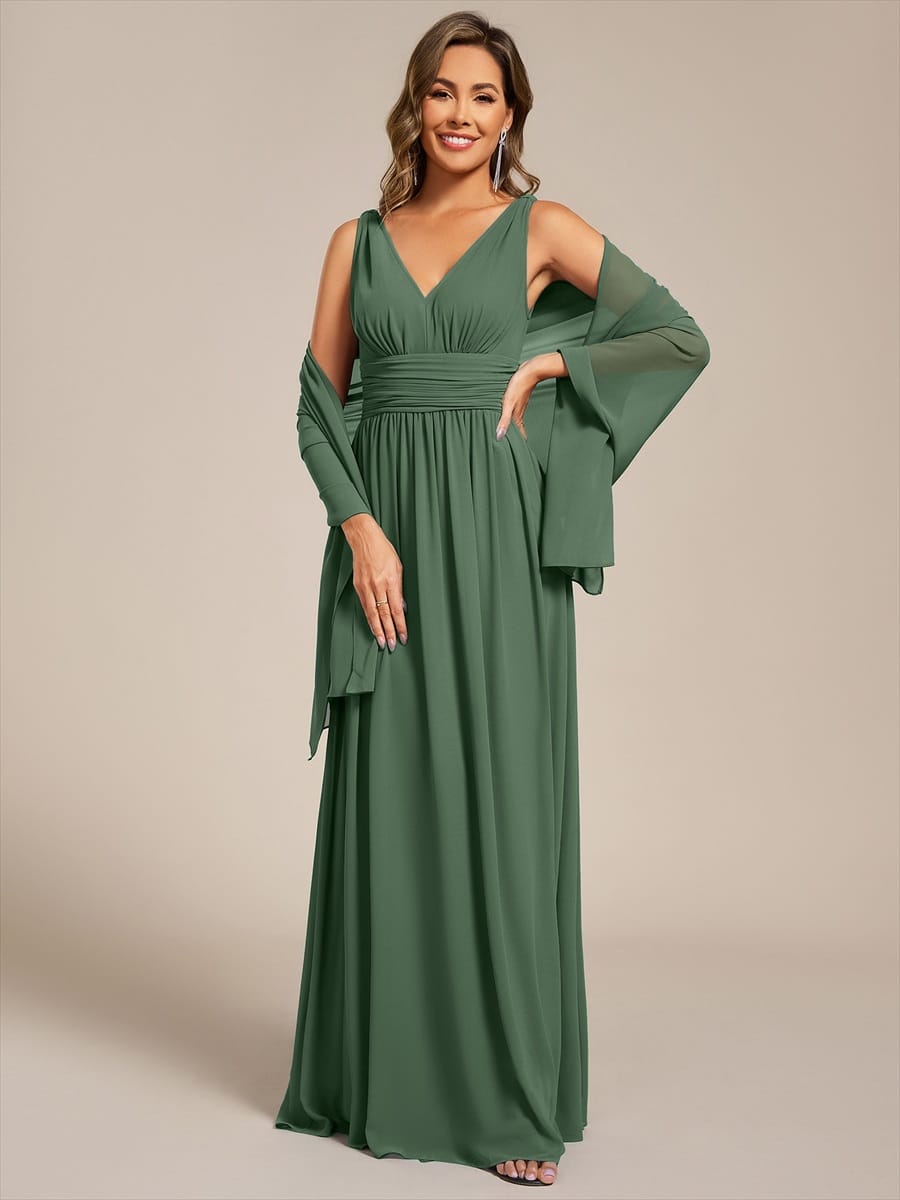 Châle en mousseline élégant pour femme pour une occasion spéciale #couleur_Eukalyptus Grün