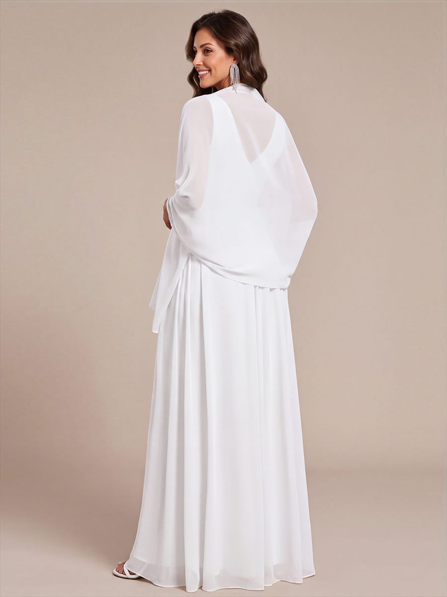 Châle en mousseline élégant pour femme pour une occasion spéciale #couleur_Blanc