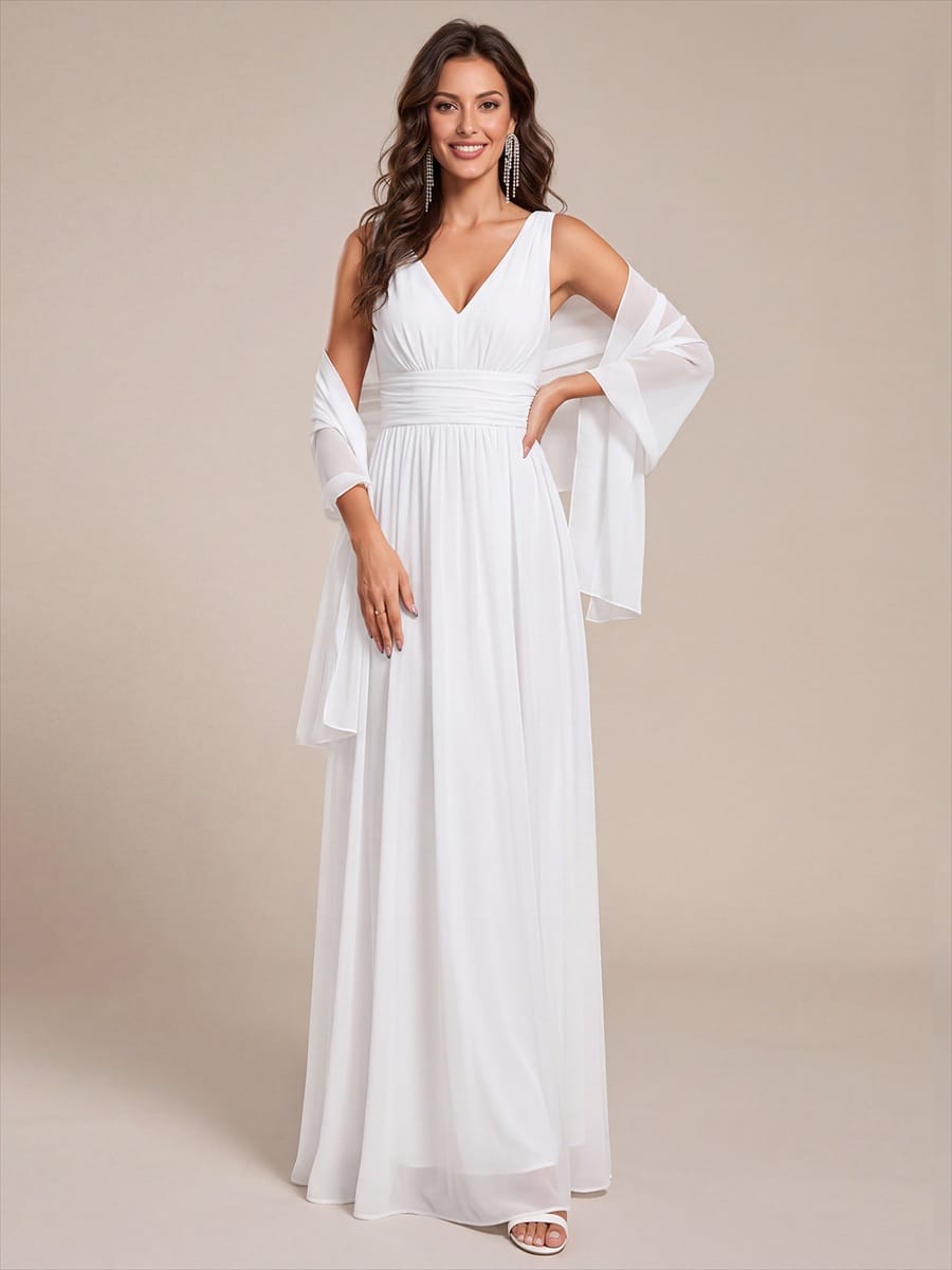 Châle en mousseline élégant pour femme pour une occasion spéciale #couleur_Blanc