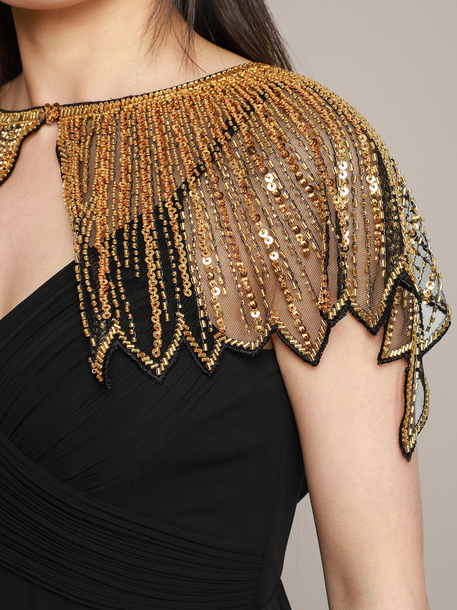 Cape châle perlée scintillante