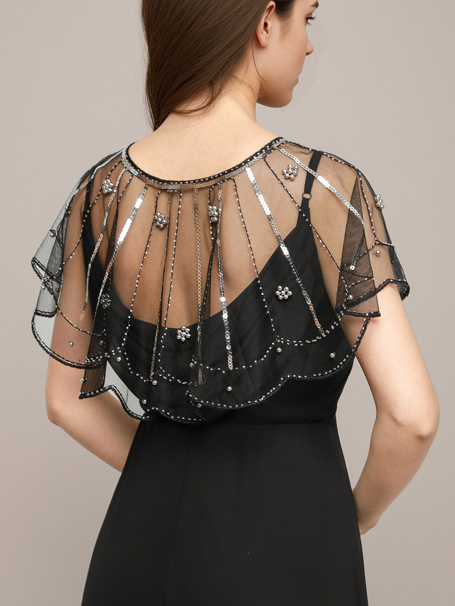 Châle transparente ornée et scintillante