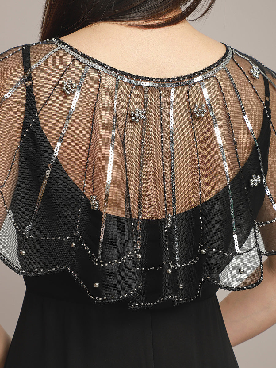 Châle transparente ornée et scintillante