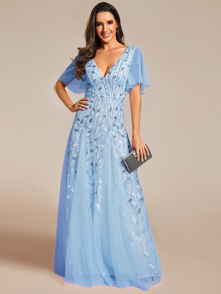Ever-Pretty Échantillon de Sequins Feuille#Couleur_Bleu Ciel