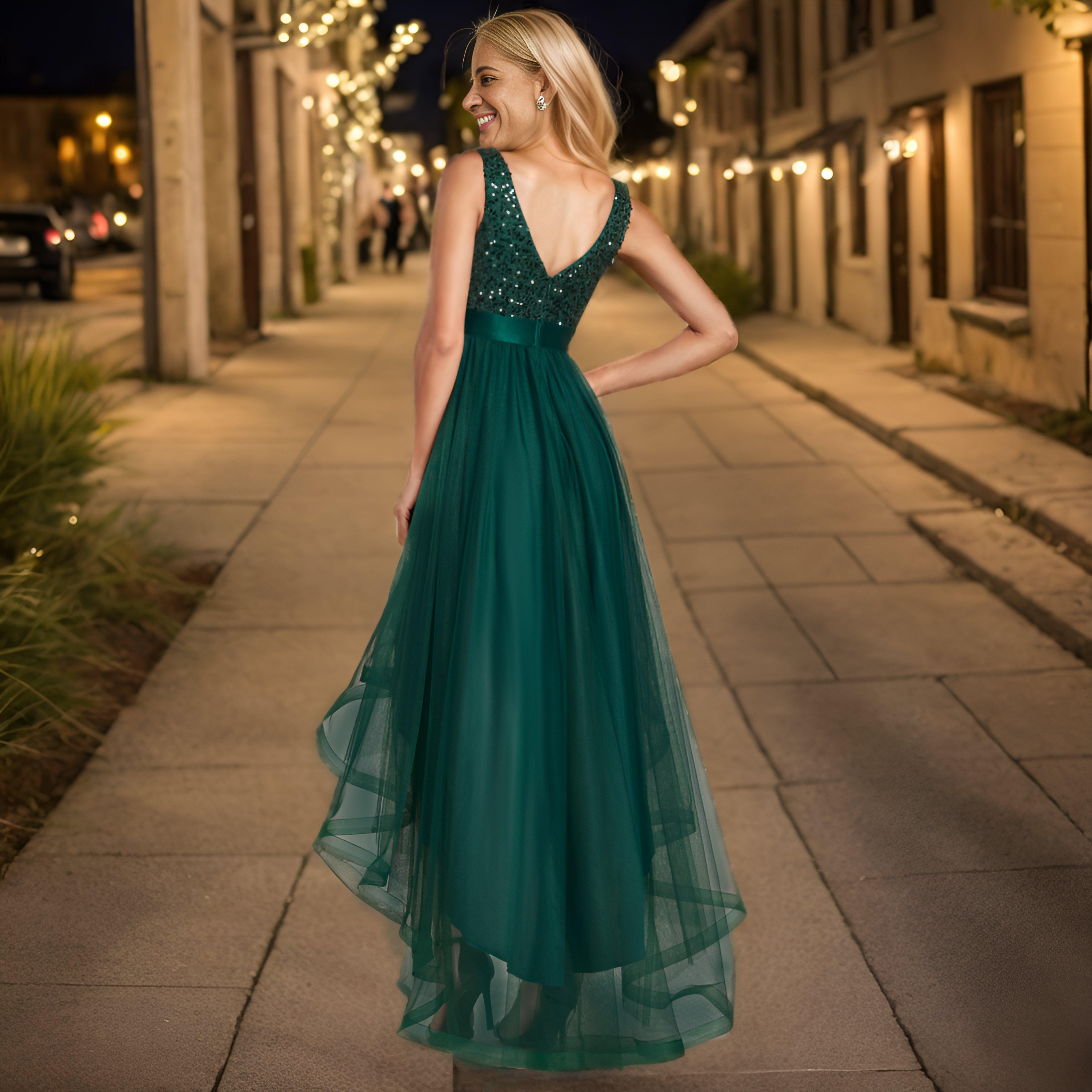 ever CALLIE|Robe de soirée Sans manches Bal et sequins haute-basse
