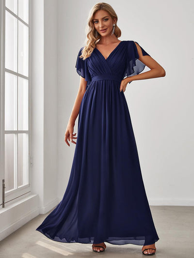 ever LEORA|Robe demoiselle d'honneur en mousseline à encolure en V et à manches flottantes